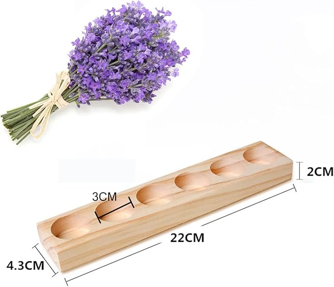 RoseFlower 6 Slots Wooden Essential Oil Organizer, Nail Polish Shelf, Durable wood Makeup Display Stand, Makeup Storage Rack for Tabletop Essential Oils Perfume Rack for 5/10/15/20ml Bottles