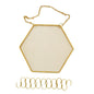 1PC Hexagon Metal Grid Display Rack Wall Mounted Storage Holder Organizer Earrings Necklaces Bracelets Jewelry Display Rack with Hanging Hook for Store, Showcase, Trade Show and Home Use, Gold