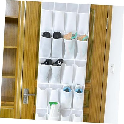 GLEAVI 24pcs Door Shoes Storage Hanging Bag Practical Cloth Organizer for Keys Phone and Sundries White for Tidy Homes and Efficient Organization