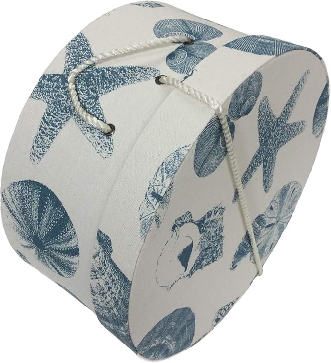 Sarah's Hat Boxes Classic Shells Hat Box – 21.5" x 11.5" (Dia. x Ht.) Handmade in USA – Odorless Non-Toxic Adhesive, Cording Handle – Premium Storage for Hats & Accessories