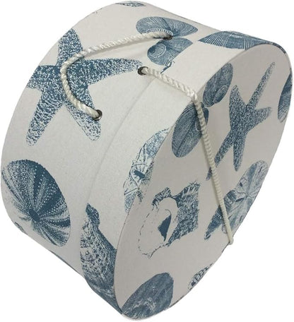 Sarah's Hat Boxes Classic Shells Hat Box – 21.5" x 11.5" (Dia. x Ht.) Handmade in USA – Odorless Non-Toxic Adhesive, Cording Handle – Premium Storage for Hats & Accessories