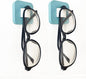 Sunglasses Organizer Wood Sunglasses Storage Wall Mounted Eyeglasses Holder Eyewear Display,Home Decor, (2pcs-Lake Blue-Short-Sunglass Holder)