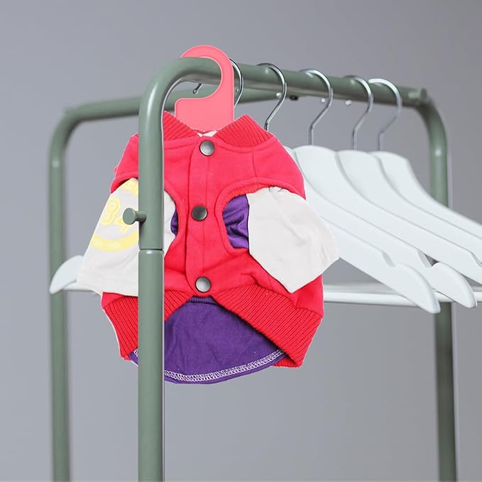 POPETPOP 20 Pcs Plastic Dog Clothes Hangers Anti-Skid Pet Clothing Drying Rack for Small Dogs Cats Lightweight Puppy Coat Organizer for Indoor Outdoor Use 7.48X3.54 Inch