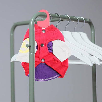POPETPOP 20 Pcs Plastic Dog Clothes Hangers Anti-Skid Pet Clothing Drying Rack for Small Dogs Cats Lightweight Puppy Coat Organizer for Indoor Outdoor Use 7.48X3.54 Inch