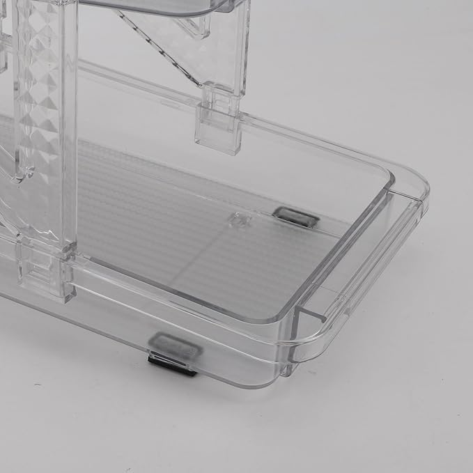 Adjustable Soda Can Organizer 2 Layer Clear Expandable Beverage Dispenser with Automatic Rolling Mechanism for Refrigerator, Fridge, Pantry, and Freezer