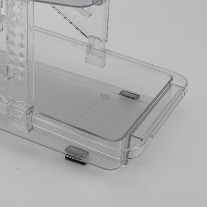 Adjustable Soda Can Organizer 2 Layer Clear Expandable Beverage Dispenser with Automatic Rolling Mechanism for Refrigerator, Fridge, Pantry, and Freezer
