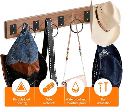 4 Pack Cowboy Hat Rack for Wall, Wall Mount Metal Hats Organizer Storage for Cowboy Hat, Fedora, Sun Hats,Wide Brim