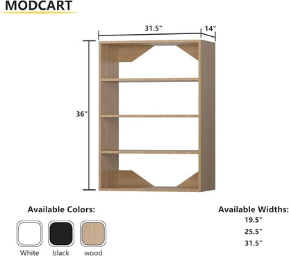 Short Tower Closet Unit, Modular Closet System, Wood Closet System Organizer with Storage for Walk In Closets, Clothing Rack Wardrobe for Hanging Clothes, Bedroom, Wood, 31.5"W