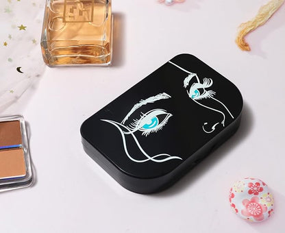 False Eyelash Case Lash Case Organizer Lash Container Box Empty Cosmetic Case Magnetic Eyelashes Storage Box with Mirror, Eyelashes Packaging Travel Storage Box Eyelash Bag (Black)