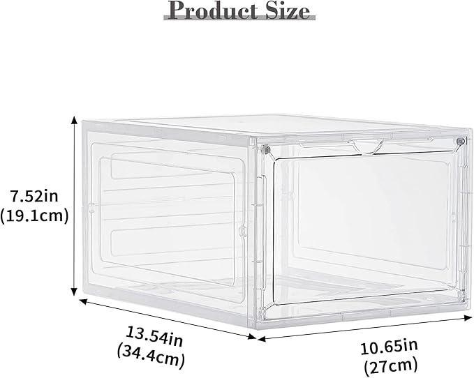 LXLXXL Storage Bins with Lids, 9 Pack Plastic Storage Containers with Magnetic Door, 19 Qt Stackable Clear Storage Box for Home, Office Organizing
