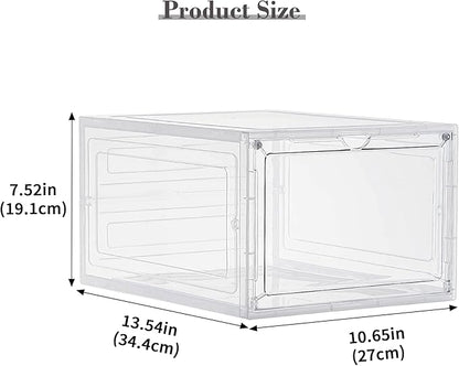 LXLXXL Storage Bins with Lids, 9 Pack Plastic Storage Containers with Magnetic Door, 19 Qt Stackable Clear Storage Box for Home, Office Organizing