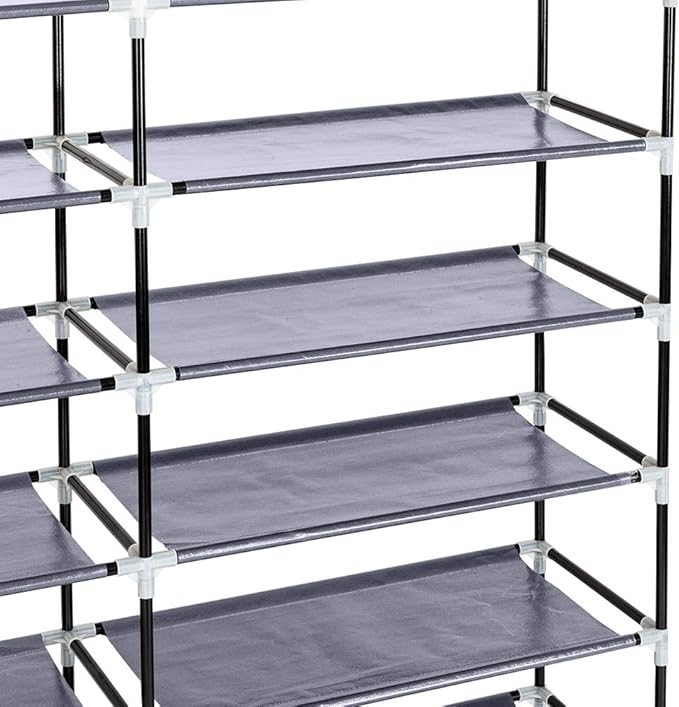 Knocbel 6 Tiers Shoe Rack Dustproof & Water-Resistant Non-Woven Fabric Closet Storage Cabinet Organizer, 44" x 11 1/8" x 43 1/4" (Gray)