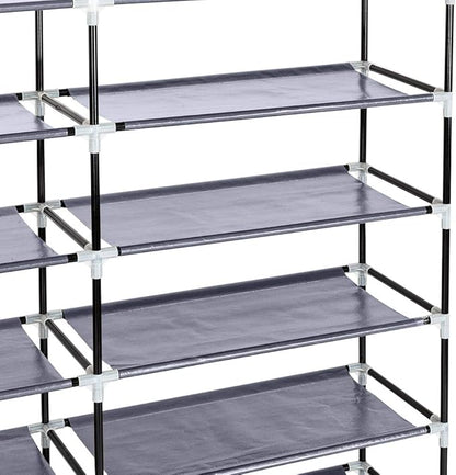 Knocbel 6 Tiers Shoe Rack Dustproof & Water-Resistant Non-Woven Fabric Closet Storage Cabinet Organizer, 44" x 11 1/8" x 43 1/4" (Gray)