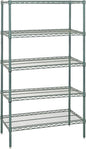 Quantum Storage Systems WR54-2430P-5 Starter Kit Wire Shelves Green Epoxy 5 Shelves 54" H x 30" W x 24" D