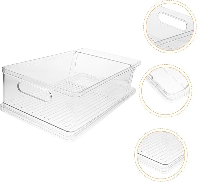 Beverage Can Holder Stackable Rolling Organizer for Fridge Countertop Cabinet Space Saving Transparent Design for Easy Access Practical Refrigerator Can Dispenser