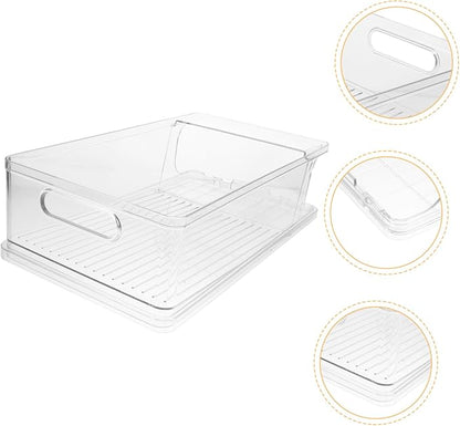 Beverage Can Holder Stackable Rolling Organizer for Fridge Countertop Cabinet Space Saving Transparent Design for Easy Access Practical Refrigerator Can Dispenser