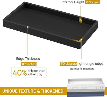Bathroom Counter Tray,EG-SIPRO High-Grade Thickened Silicone Bathroom Vanity Tray,Shatterproof Durable Rectangle Bathroom Tray Soap Dispenser Tray for Bathroom Countertop