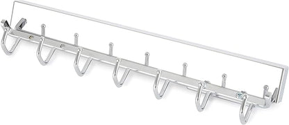 Rev-A-Shelf Sidelines 14" Pull Out Sliding Deluxe Belt, Scarf, Tie Accessory Organization Rack Holder Hanger with 7 Hooks, Chrome, CBRSL-14CR-1