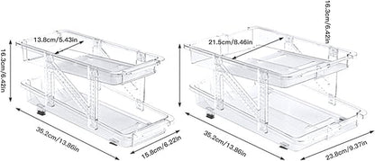 HERCHR Stack Can Dispensers, Rolling Soda Can Organizer 2 Layer Clear Expandable Beverage Rack Automatic Rolling Beer Holder Display for Fridge Pantry Freezer