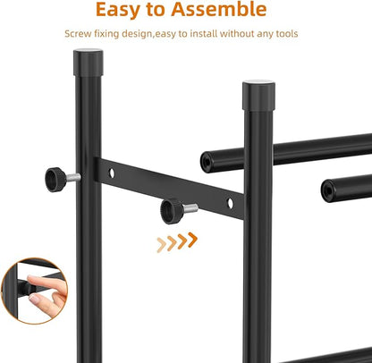 Uneviesyka Expandable Shoe Rack Organizer,Adjustable and Stackable Shoe Storage Shelf,Heavy Duty Metal Small Shoe Rack for Closet Entryway Bedroom (Black, 4 Tier)