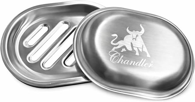Chandler Stainless Steel Soap Dish for Shower & Bathroom Sink – Heavy Duty Metal Soap Holder, Hanging Soap Holder, Brushed Nickel Soap Dish with Drainage, Anti-Rust Stainless Steel Soap Bar Holder
