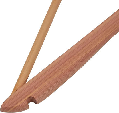 Household Essentials 26140 CedarFresh Red Cedar Wood Clothes Hangers with Fixed Bar and Swivel Hook - Set of 4