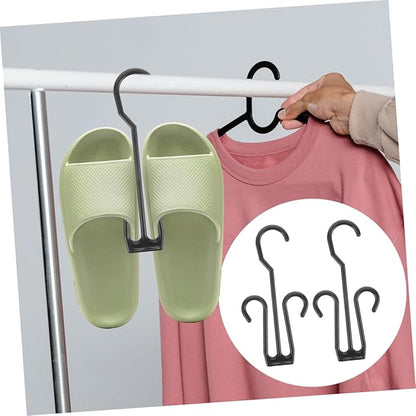 ABOOFAN 25pcs Hanging Shoe Hooks for Display and Drying Expandable Plastic Shoe Rack Organizer for Closet Double Hooks for Home and Retail Use Space-Saving Storage Solution