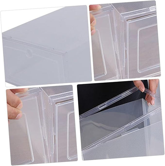 Holibanna 6pcs Shoe Containers Lids Plastic Shoe Boxes Storage Boxes Clamshell Design Easy to View Clean