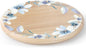 CounterArt Decorative Round Natural Wood Lazy Susan Turntable 14" Diameter Condiment Caddy, Cheese Server, Cake Plate, Spice Organization (Floral Wreath)