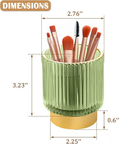 WHJY Makeup Brush Holder Lipstick Organizer Cosmetic Organizer, 3 inch Clear Green Crystal Lipgloss Organizers for Vanity