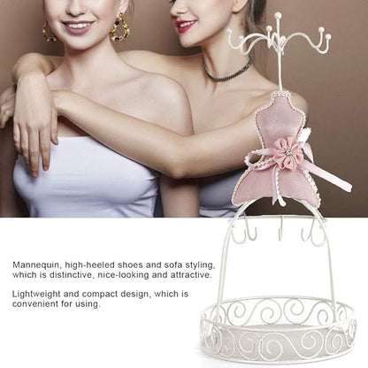 Jewelry Stand Holder, Hanging Jewelry Organizer Elegant Lady Model Earring Necklace Towers Mannequin Princess Dress Rack for Bracelets Earrings Rings Women Girls