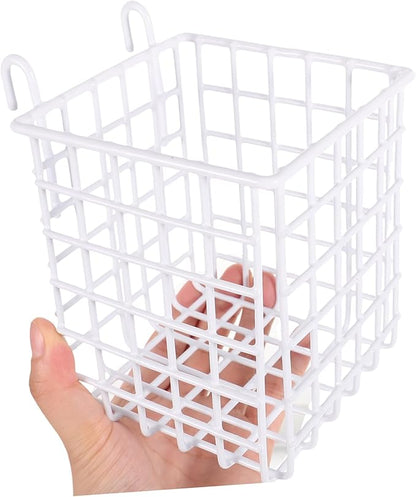 Mobestech 2pcs Over Door Iron Wire Basket Sturdy Hanging Organizer for Kitchen Bathroom and Bedroom Storage Rack with Hooks Easy Installation Space Saving