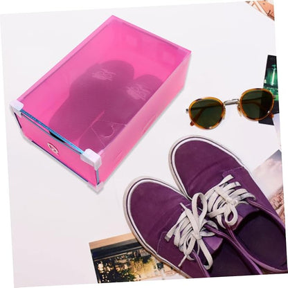 MAGICLULU 5pcs Stackable Dustproof Shoe Box Lids Plastic Shoe Storage Organizer Space Saver for Women Men
