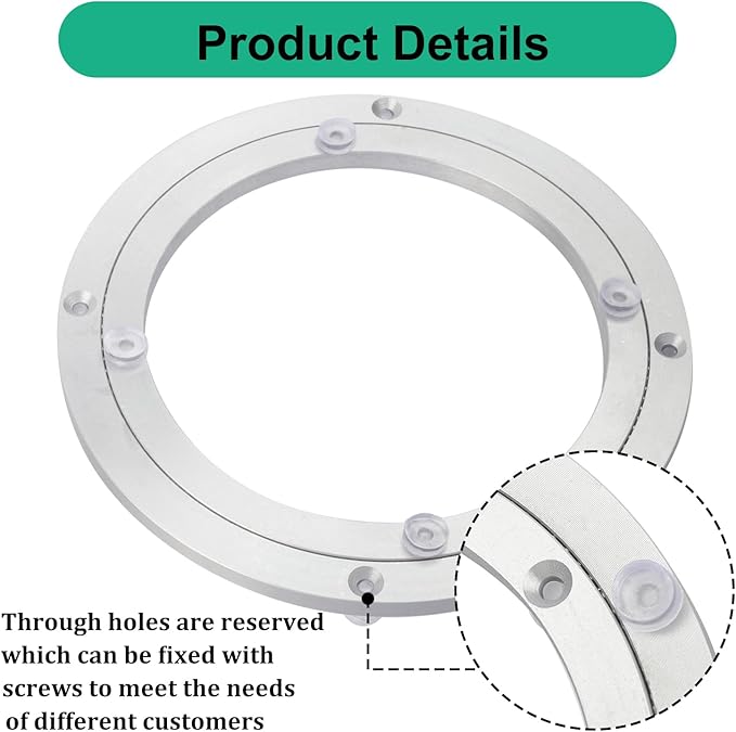 3 Pack 8 Inch Aluminium Alloy Turntable Bearing, Heavy Duty Swivel Turntable Lazy Susan for Round Dining Table, 8" Smooth Swivel Turntables for Lazy Susan Dining Table?Silver