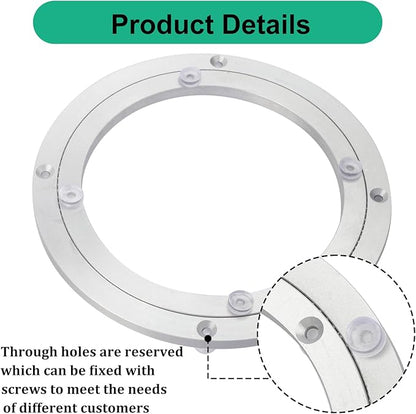 3 Pack 8 Inch Aluminium Alloy Turntable Bearing, Heavy Duty Swivel Turntable Lazy Susan for Round Dining Table, 8" Smooth Swivel Turntables for Lazy Susan Dining Table?Silver