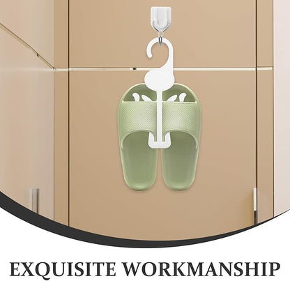 Housoutil 30pcs Plastic Shoe Display Hooks Hanging Shoe Organizers Slippers Drying Rack for Closet Storage White Hangers for Home and Travel