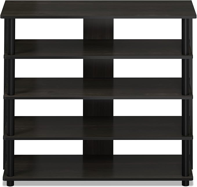Furinno Turn-N-Tube 5 Tier Wide Shoe Rack, Espresso/Black 32 Inch