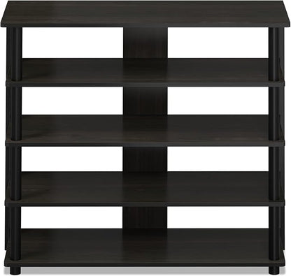 Furinno Turn-N-Tube 5 Tier Wide Shoe Rack, Espresso/Black 32 Inch
