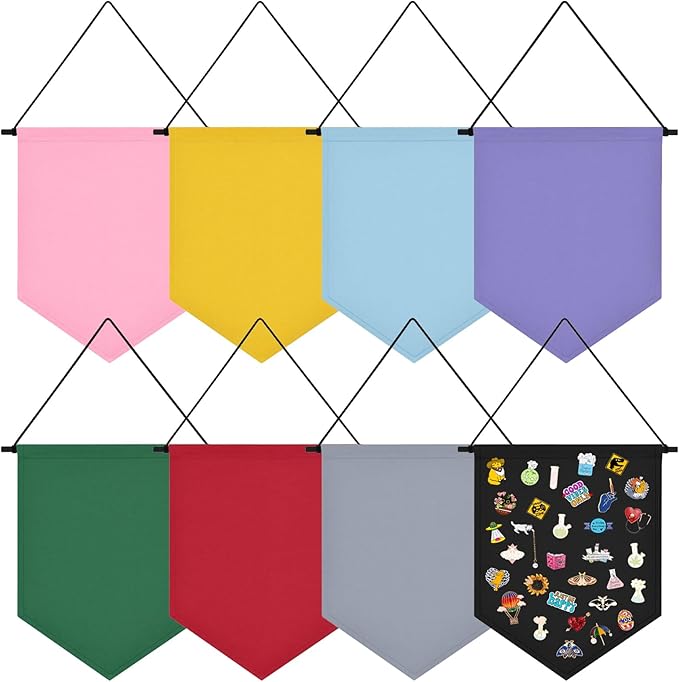 Wall Hanging Brooch Organizer Storage Board Colorful Enamel Pin Badge Canvas Display Banner Earrings Case Collection Holder 12.6x10in(Not Include Any Accessories) (Purple)