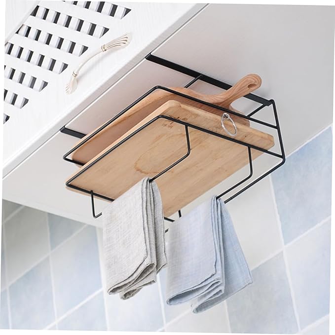 2Pcs Over Door Organizer Set Inside Cabinet Towel Rack Iron Hanging Storage for Kitchen and Pantry Space-Saving Design Easy Installation for Small Spaces