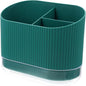 Silverware Organizer Plastic Utensil Holder Caddy with Drainage Chopstick Cage 3-Compartment Flatware Drainer Basket for Kitchen Sink and Countertop
