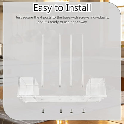 2-In-1 Mason Jar Lid Organizer, Acrylic Lid Storage Organizer for Regular & Wide Mason/Canning Lids, Holds 14 of Each Size, Canning Rack for Cabinet, Countertop & Pantry