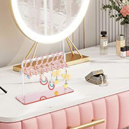 PH PandaHall 2 Sets Acrylic Earring Holder, Coat Hanger Jewelry Display Dangle Earring Hanging Organizer Acrylic Ear Studs Display Rack for Retail Show Personal Exhibition, 2.3x4.6x5.9inch