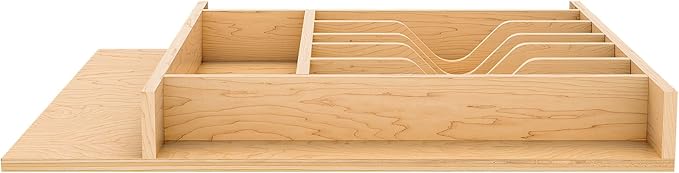 Rev-A-Shelf Natural Maple Right Size Utensil Insert Home Storage Kitchen Organizer 7 Compartment Drawer Accessory, 19 1/4" x 19 1/2", 4WCT-24SH-1