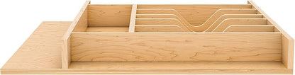 Rev-A-Shelf Natural Maple Right Size Utensil Insert Home Storage Kitchen Organizer 7 Compartment Drawer Accessory, 19 1/4" x 19 1/2", 4WCT-24SH-1