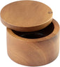 SiamMandalay Wooden Salt Cellar Box or Wood Spice Storage Container with Swivel Lid (6 oz,170 grams) – Countertop Handmade Acacia Herb, Tea Leaf, Sugar or Seasoning Holder Kitchen Accessory