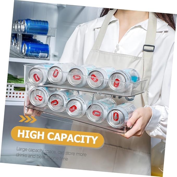Double Storage Box Can Organizer for Fridge Beverage Organizer Soda Holder Household Soda Holder Can Accessory