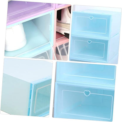 6pcs Shoe Storage Organizer Storage Box Plastic Drawer- for Shoes Easy to View