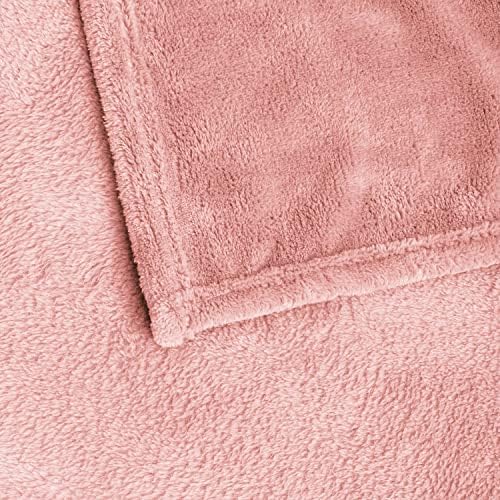 BEDELITE Fleece Blanket Soft Plush Queen Size Bed Blanket Pink 90"x90" - Image 6