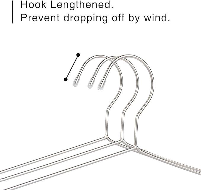 OIKA 40 Pack Stainless Steel Hangers with Grooves - Space Saving Closet Hangers, Heavy Duty Rustproof Metal Clothes Hangers for Tank Tops/Cardigans, Dorm & Outdoor Drying (Silver)